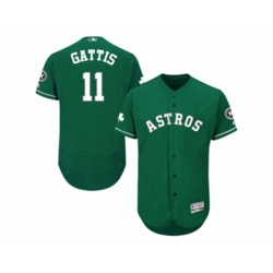 Houston Astros #11 Evan Gattis Green Celtic Flexbase Authentic Collection MLB Jersey