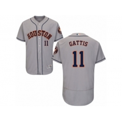 Houston Astros #11 Evan Gattis Grey Flexbase Authentic Collection MLB Jersey