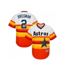 Houston Astros #2 Alex Bregman White Orange Flexbase Authentic Collection Cooperstown Stitched MLB Jersey