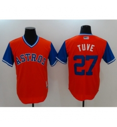 Houston Astros #27 Jose Altuve Orange Throwback Stitched Baseball Jersey