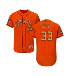 Houston Astros #33 Mike Scott Orange Alternate 2018 Gold Program Flex Base Authentic Collection MLB Jersey