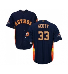 Houston Astros #33 Mike Scott Replica Navy Blue Alternate 2018 Gold Program Cool Base MLB Jersey