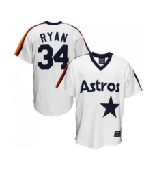 Houston Astros #34 Nolan Ryan Replica White Throwback Baseball Jersey
