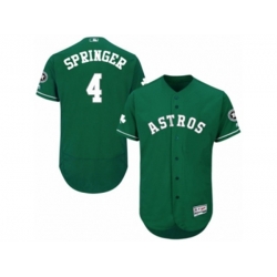 Houston Astros #4 George Springer Green Celtic Flexbase Authentic Collection MLB Jersey