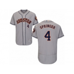 Houston Astros #4 George Springer Grey Flexbase Authentic Collection MLB Jersey