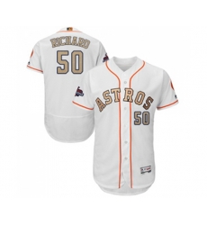 Houston Astros #50 J.R. Richard White 2018 Gold Program Flex Base Authentic Collection MLB Jersey