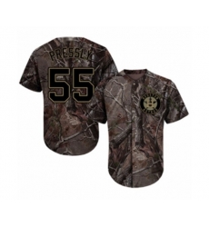Houston Astros #55 Ryan Pressly Authentic Camo Realtree Collection Flex Base Baseball Jersey