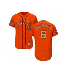 Houston Astros #6 Jake Marisnick Orange FlexBase Authentic 2018 Gold Program Stitched Baseball Jersey