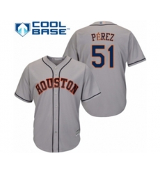 Houston Astros Cionel Perez Replica Grey Road Cool Base Baseball Player Jersey