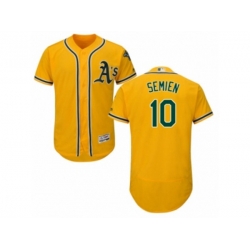 Oakland Athletics #10 Marcus Semien Gold Flexbase Authentic Collection MLB Jersey Oakland Athletics #10 Marcus Semien Gold Flexbase Authentic Collection MLB Jersey