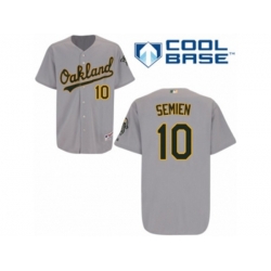 Oakland Athletics #10 Marcus Semien Replica Grey Road Cool Base MLB Jersey Oakland Athletics #10 Marcus Semien Replica Grey Road Cool Base MLB Jersey