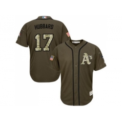 Oakland Athletics #17 Glenn Hubbard Green Salute to Service Stitched Baseball Jersey Oakland Athletics #17 Glenn Hubbard Green Salute to Service Stitched Baseball Jersey