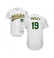 Oakland Athletics #19 Josh Phegley White Home Flex Base Authentic Collection Baseball Jersey