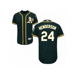 Oakland Athletics #24 Rickey Henderson Green Flexbase Authentic Collection MLB Jersey Oakland Athletics #24 Rickey Henderson Green Flexbase Authentic Collection MLB Jersey