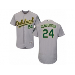 Oakland Athletics #24 Rickey Henderson Grey Flexbase Authentic Collection MLB Jersey Oakland Athletics #24 Rickey Henderson Grey Flexbase Authentic Collection MLB Jersey