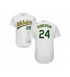 Oakland Athletics #24 Rickey Henderson White Flexbase Authentic Collection MLB Jersey