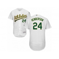Oakland Athletics #24 Rickey Henderson White Flexbase Authentic Collection MLB Jersey Oakland Athletics #24 Rickey Henderson White Flexbase Authentic Collection MLB Jersey