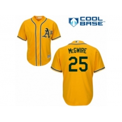 Oakland Athletics #25 Mark McGwire Authentic Gold Alternate 2 Cool Base MLB Jersey Oakland Athletics #25 Mark McGwire Authentic Gold Alternate 2 Cool Base MLB Jersey
