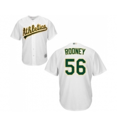 Oakland Athletics #56 Fernando Rodney Replica White Home Cool Base Baseball Jersey