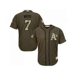 Oakland Athletics #7 Walt Weiss Green Salute to Service Stitched Baseball Jersey Oakland Athletics #7 Walt Weiss Green Salute to Service Stitched Baseball Jersey