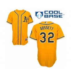 Oakland Athletics Daniel Gossett Replica Gold Alternate 2 Cool Base Baseball Player Jersey