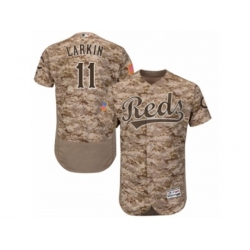 Cincinnati Reds #11 Barry Larkin Camo Flexbase Authentic Collection MLB Jersey