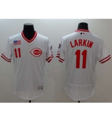 Cincinnati Reds #11 Barry Larkin Majestic white Flexbase Authentic Collection Player Jersey