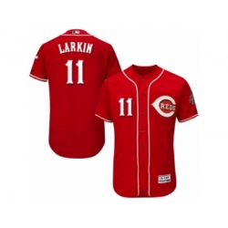 Cincinnati Reds #11 Barry Larkin Red Flexbase Authentic Collection MLB Jersey