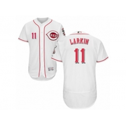 Cincinnati Reds #11 Barry Larkin White Flexbase Authentic Collection MLB Jersey