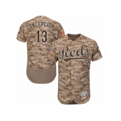 Cincinnati Reds #13 Dave Concepcion Camo Flexbase Authentic Collection MLB Jersey