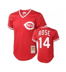 Cincinnati Reds #14 Pete Rose Authentic Red Throwback Baseball Jersey