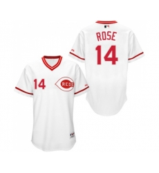 Cincinnati Reds #14 Pete Rose Replica White 1990 Turn Back The Clock Baseball Jersey