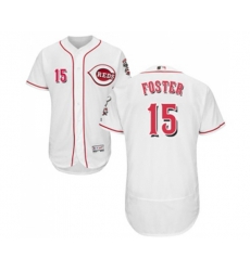 Cincinnati Reds #15 George Foster White Home Flex Base Authentic Collection Baseball Jersey