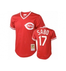 Cincinnati Reds #17 Chris Sabo Authentic Red Throwback MLB Jersey