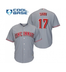Cincinnati Reds #17 Chris Sabo Replica Grey Road Cool Base Baseball Jersey