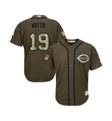 Cincinnati Reds #19 Joey Votto Authentic Green Salute to Service Baseball Jersey
