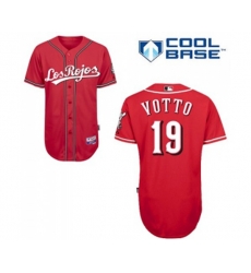 Cincinnati Reds #19 Joey Votto Authentic Red Alternate Los Rojos Cool Base Baseball Jersey
