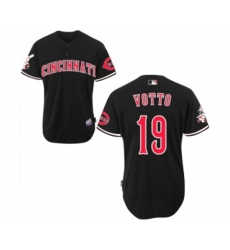 Cincinnati Reds #19 Joey Votto Replica Black Baseball Jersey