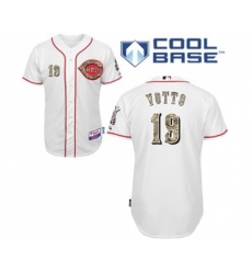 Cincinnati Reds #19 Joey Votto Replica White USMC Cool Base Baseball Jersey