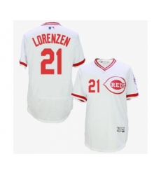Cincinnati Reds #21 Michael Lorenzen White Flexbase Authentic Collection Cooperstown Baseball Jersey