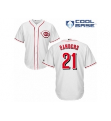 Cincinnati Reds #21 Reggie Sanders Replica White Home Cool Base MLB Jersey