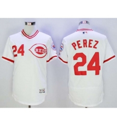 Cincinnati Reds #24 Tony Perez Majestic white Flexbase Authentic Cooperstown Player Jersey