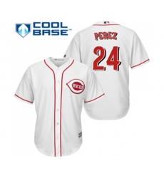 Cincinnati Reds #24 Tony Perez Replica White Home Cool Base Baseball Jersey