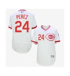 Cincinnati Reds #24 Tony Perez White Flexbase Authentic Collection Cooperstown Baseball Jersey
