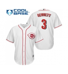 Cincinnati Reds #3 Scooter Gennett Replica White Home Cool Base Baseball Jersey
