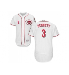 Cincinnati Reds #3 Scooter Gennett White Flexbase Authentic Collection Stitched MLB Jersey