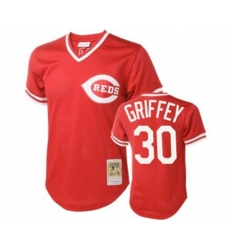 Cincinnati Reds #30 Ken Griffey Authentic Red Throwback Baseball Jersey