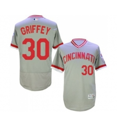 Cincinnati Reds #30 Ken Griffey Grey Flexbase Authentic Collection Cooperstown Baseball Jersey
