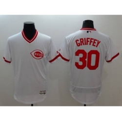 Cincinnati Reds #30 Ken Griffey Jr Majestic white Flexbase Authentic Collection Player Jersey