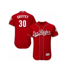 Cincinnati Reds #30 Ken Griffey Red Los Rojos Flexbase Authentic Collection MLB Jersey